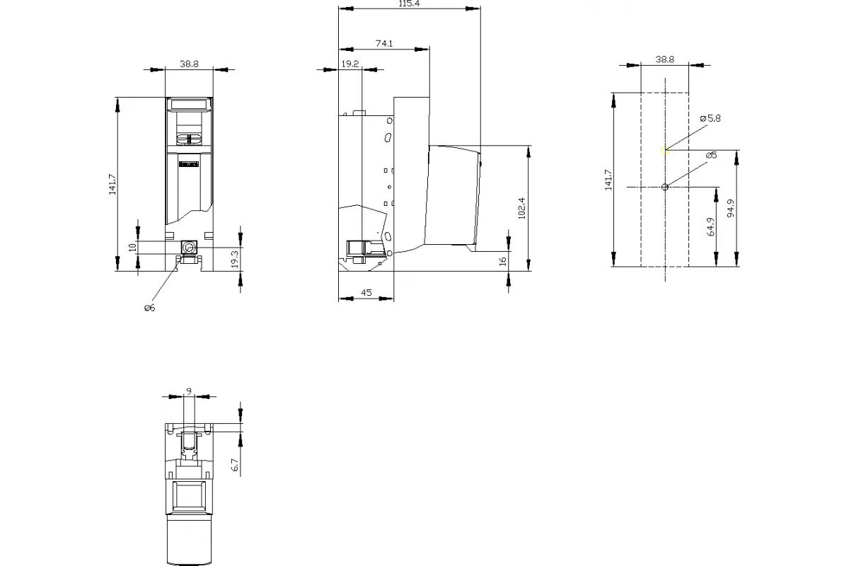 Siemens 3NP1121-1CA20 — Установка на монтажной панели