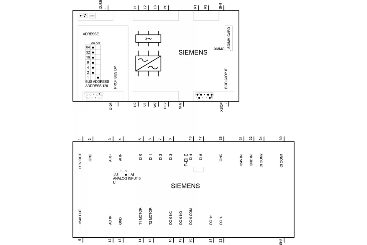 Siemens 6SL3210-1KE17-5AF1 — Компактные преобразователи SINAMICS G120C