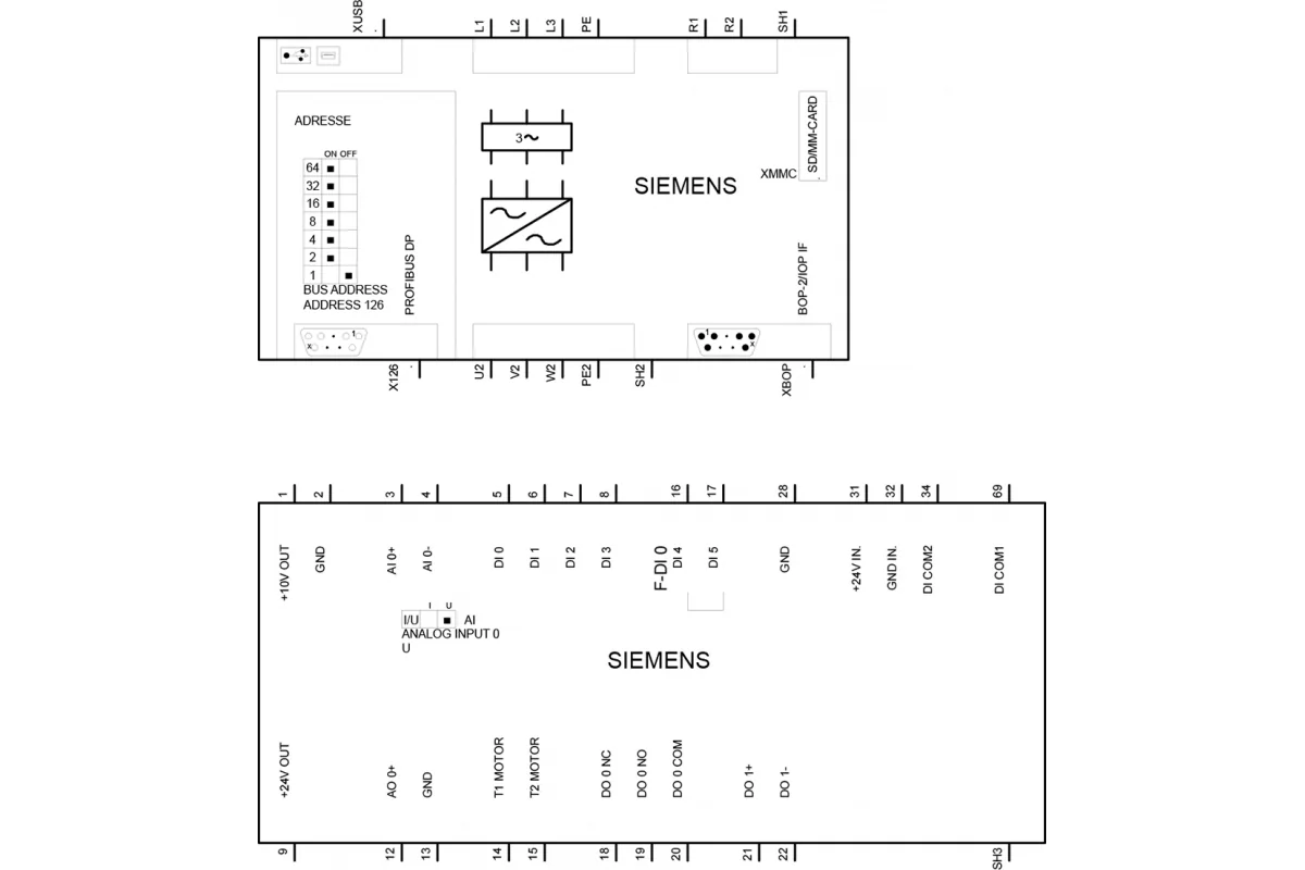 Siemens 6SL3210-1KE15-8UF1 — промышленный компонент