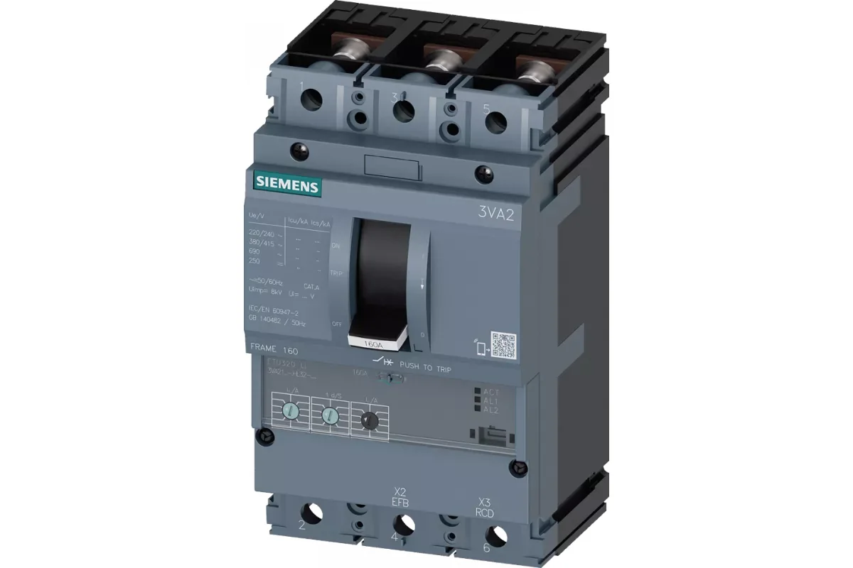 Siemens 3VA2163-7MS36-0AA0 — 3VA автоматические выключатели в литом корпусе до 250 A