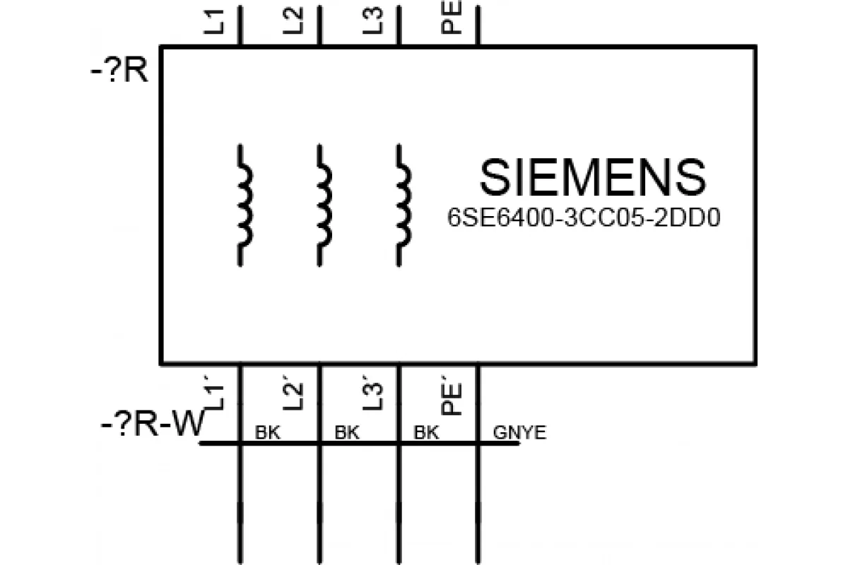 Siemens 6SE7013-0ES87-1FE0 — "SIMOVERT MASTERDRIVES ВЫХОДНОЙ ДРОССЕЛЬ