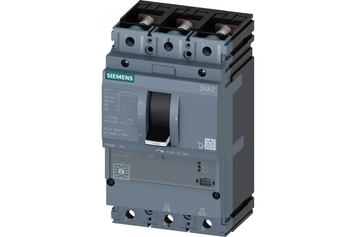 Siemens 3VA2163-8KQ46-0AA0 — 3VA автоматические выключатели в литом корпусе до 250 A