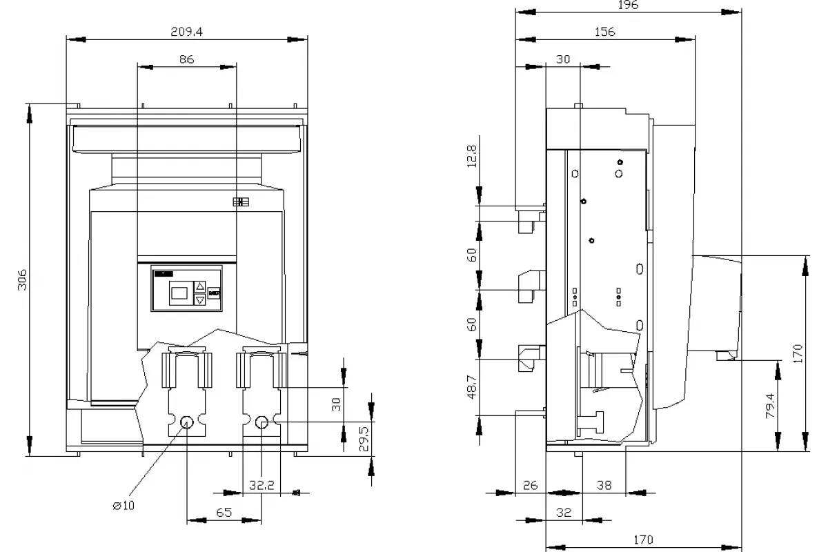 Siemens 3NP1153-1BC11 — Установка на монтажной панели