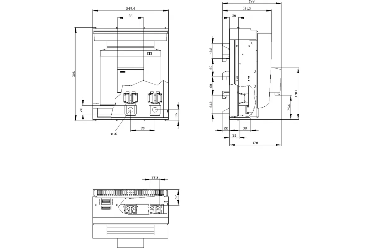 Siemens 3NP1163-1JC21 — Установка на монтажной панели