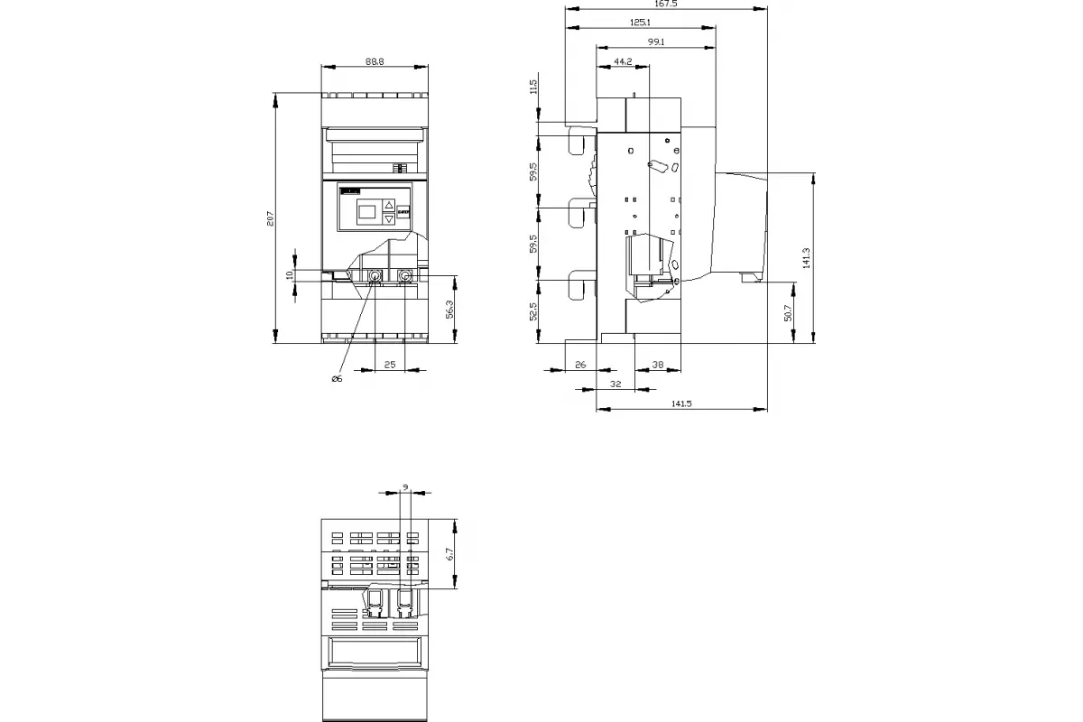 Siemens 3NP1123-1BC20 — Установка на монтажной панели