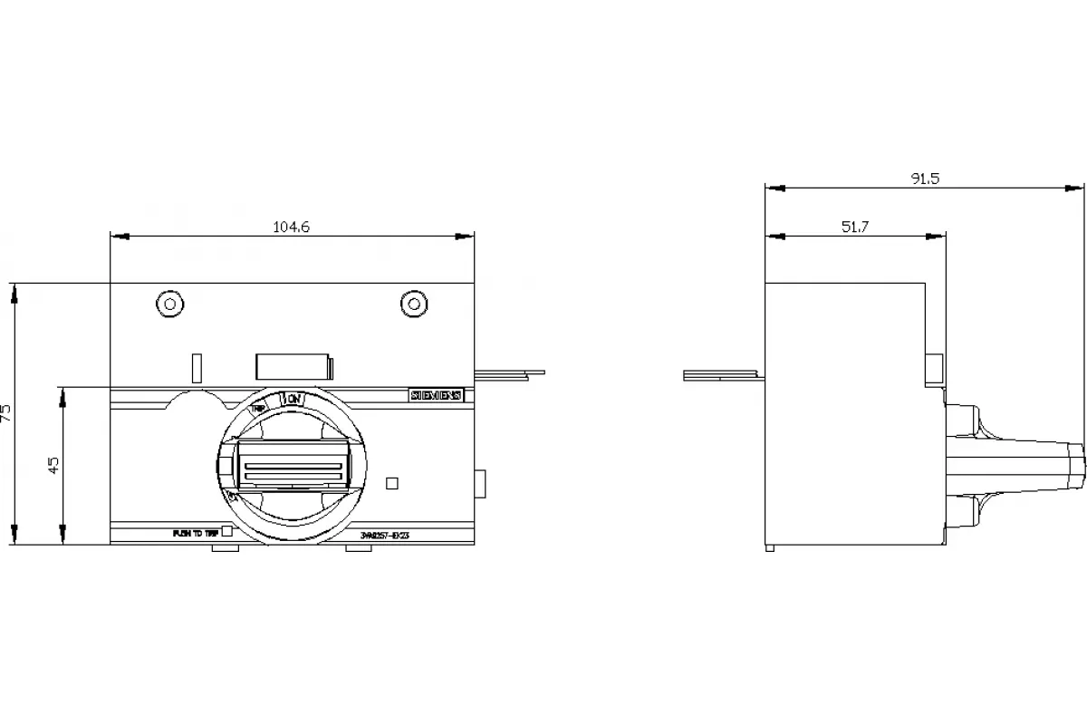 Siemens 3VA9257-0EK17 — Поворотный привод с фронтальной установкой аварийн