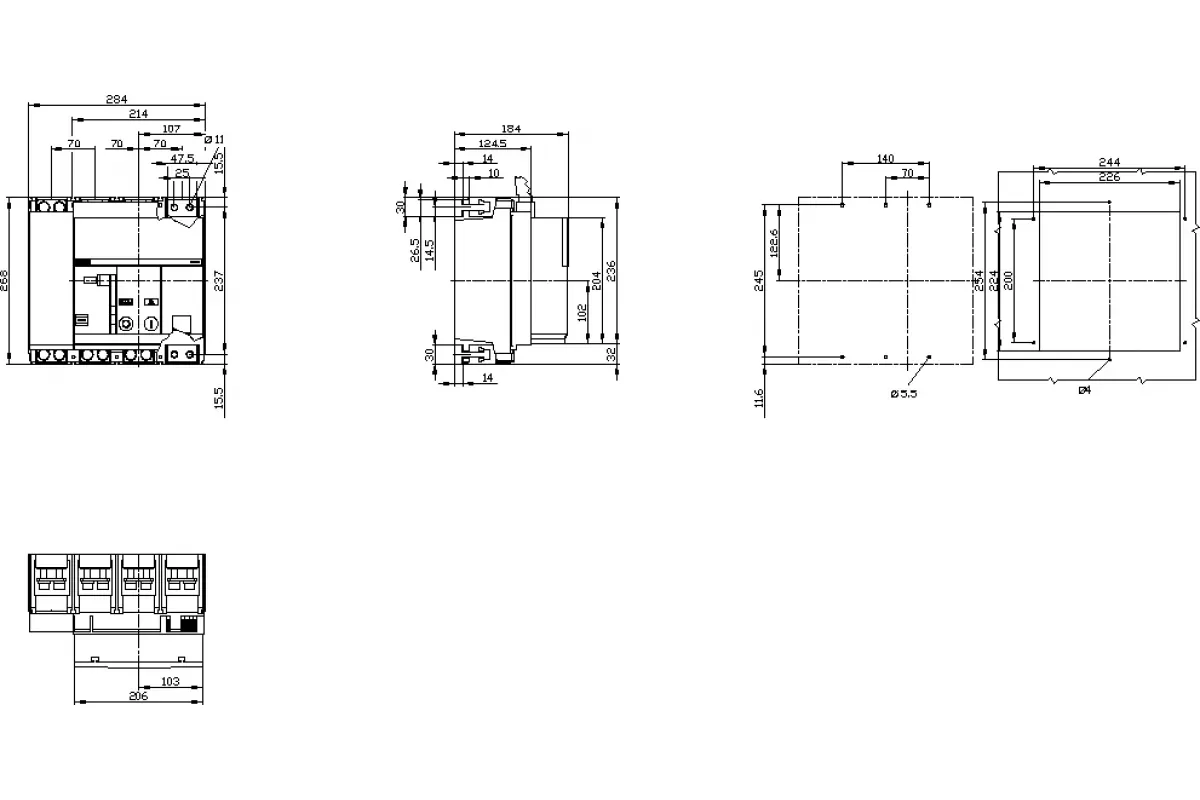 Siemens 3WL1006-1.B12-.... — 4-х полюсный