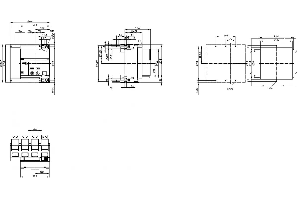 Siemens 3WL1006-1.B11-.... — 4-х полюсный