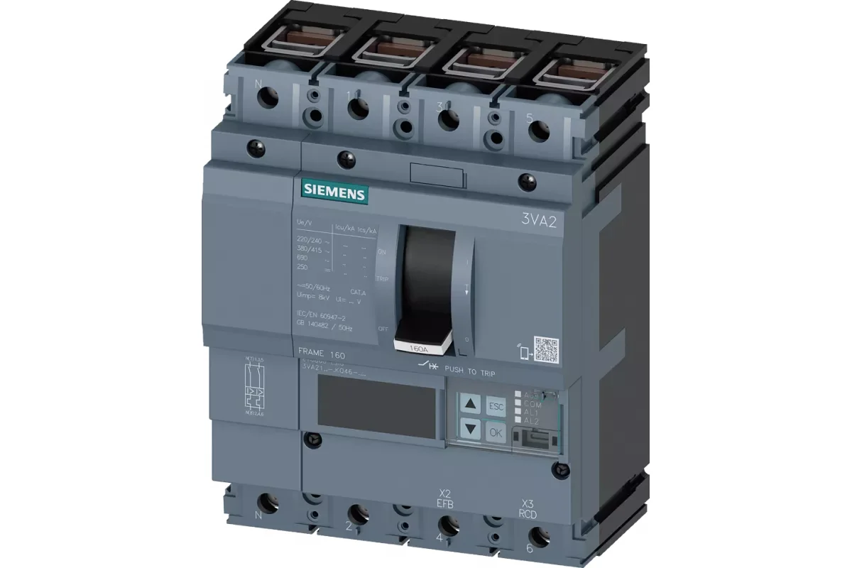 Siemens 3VA2163-8KQ42-0AA0 — 3VA автоматические выключатели в литом корпусе до 250 A