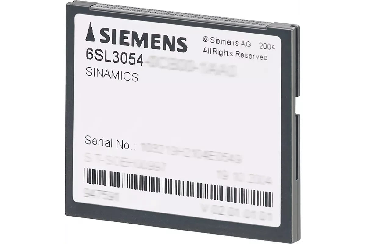 Siemens 6SL3054-0CE01-1AA0 — SINAMICS S120 ФЛЭШ-КАРТА COMPACTFLASH С ОПЦИЕЙ ВСТРОЕННОГО ПО ВАРИАНТ РАСШИРИТЕЛЬНОГО