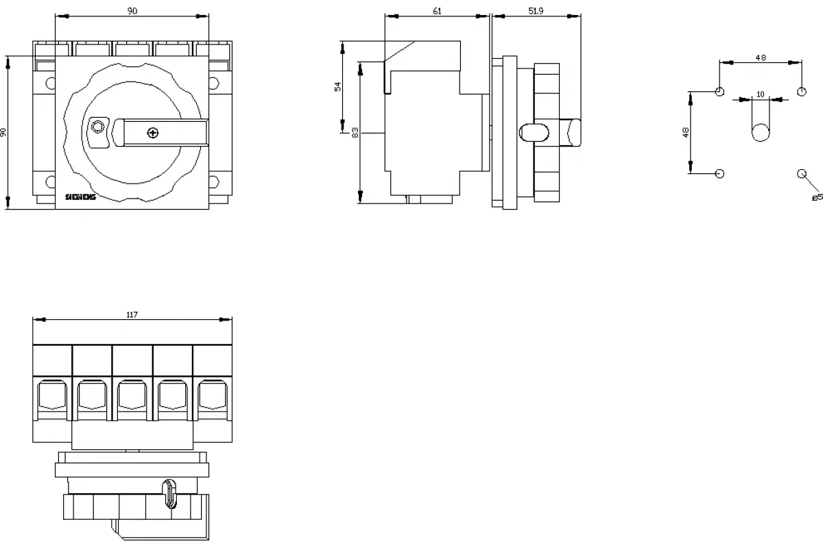 Siemens 3LD2804-1TP53 — Аварийный главный управляющий переключатель