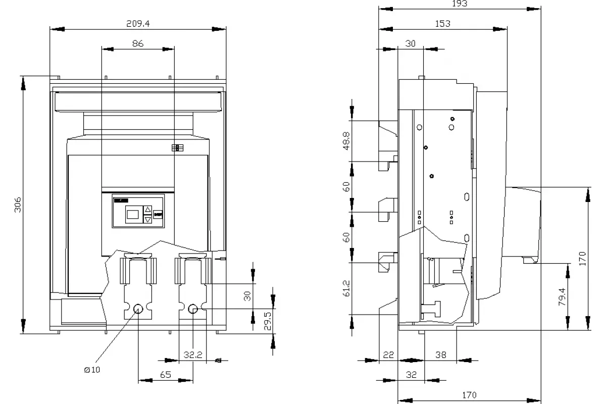 Siemens 3NP1153-1JC10 — Установка на монтажной панели