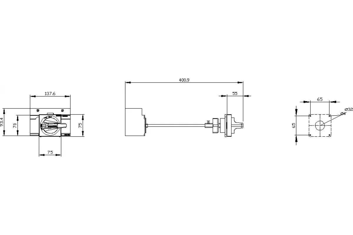 Siemens 3VA9467-0FK27 — Поворотный привод с установкой на дверь аварийн