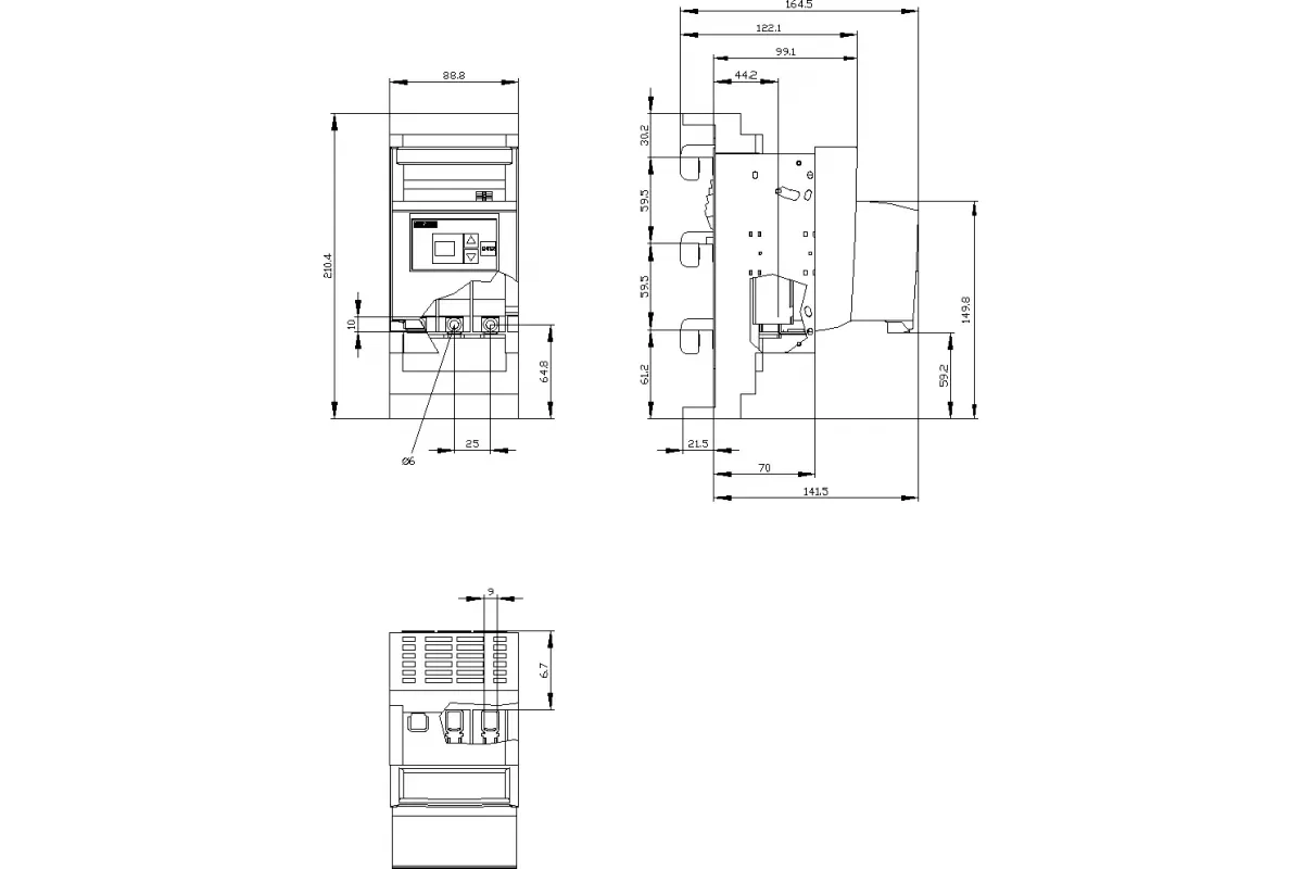 Siemens 3NP1123-1JC20 — Установка на монтажной панели