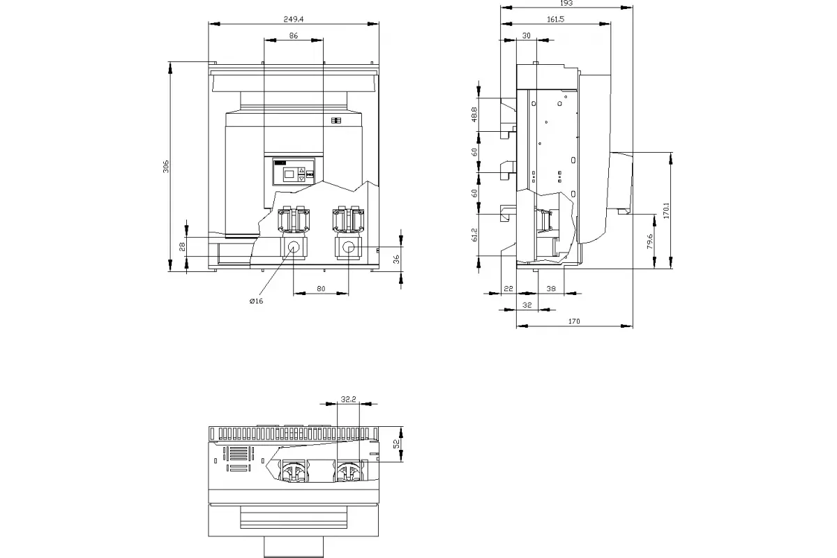 Siemens 3NP1163-1JC23 — Установка на монтажной панели