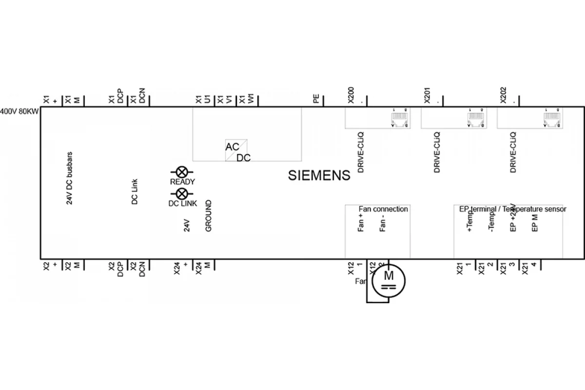 Siemens 6SL3131-7TE21-6AA3 — SINAMICS АКТИВНЫЙ БЛОК ПИТАНИЯ ВХОД