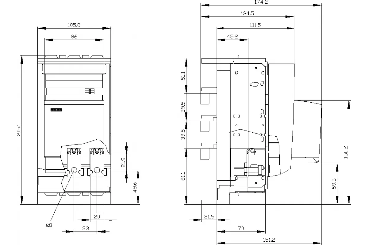 Siemens 3NP1133-1JB10 — Установка на монтажной панели