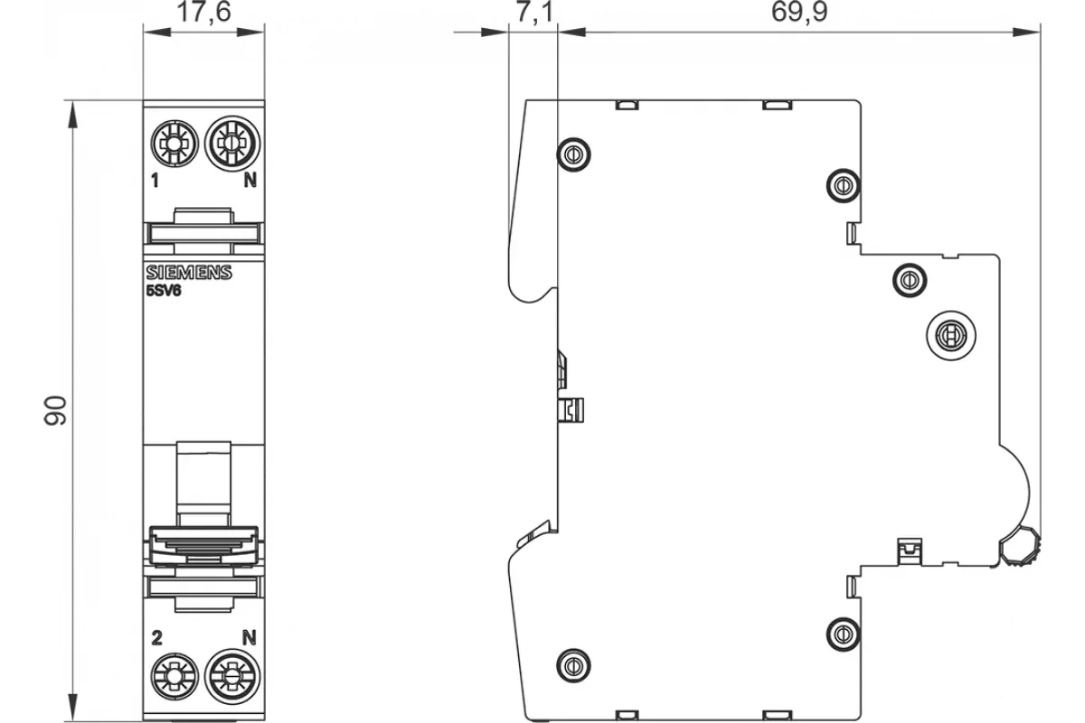 Siemens 5SW3300 — Вспомогательный контакт на дифференциальный блок