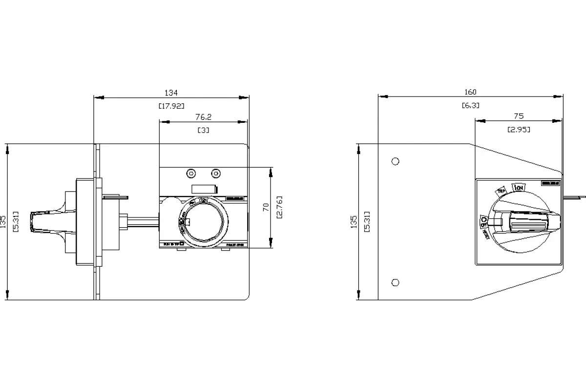 Siemens 3VA9137-0PK53 — Боковой поворотный привод стандарт мэк