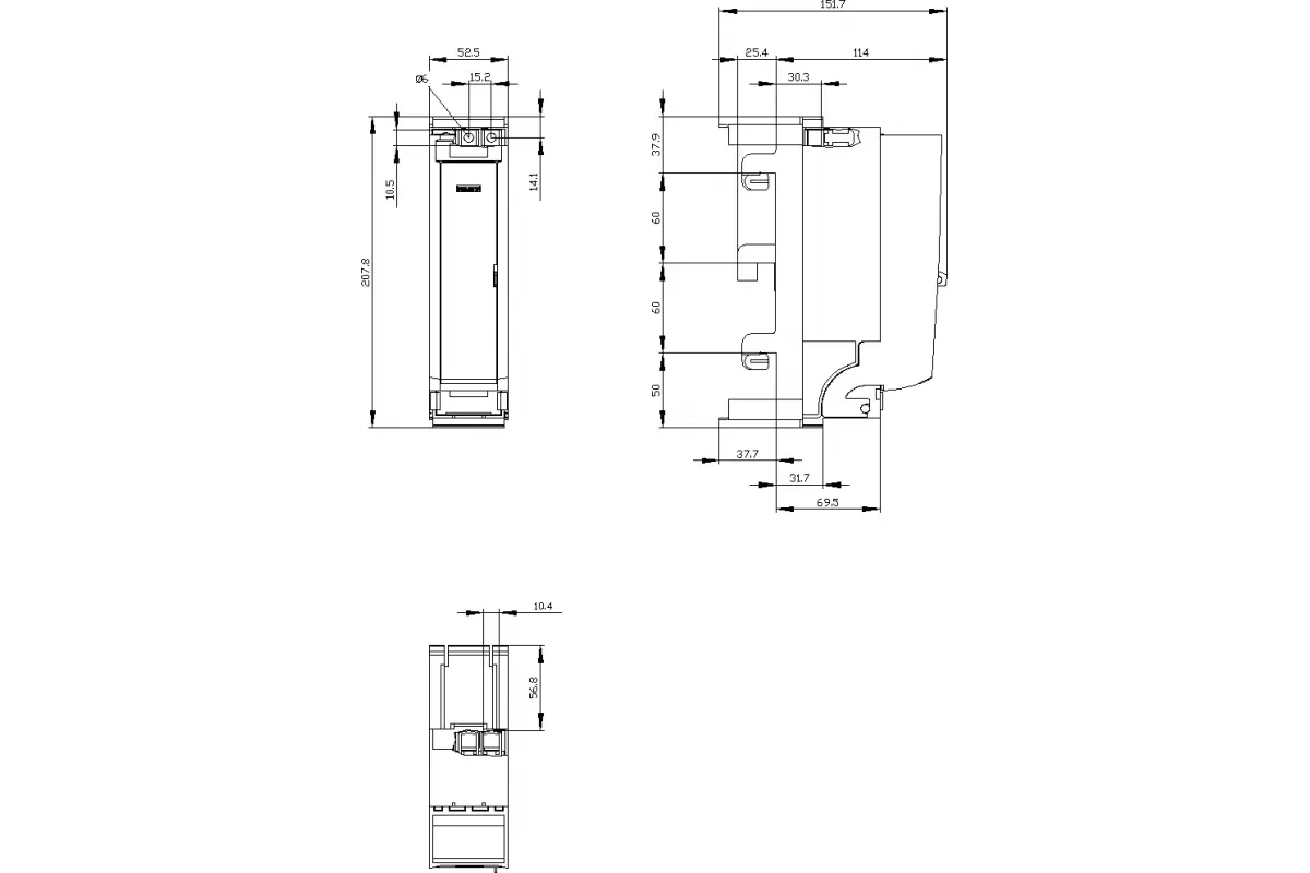 Siemens 3NP1113-1BC20 — Установка на монтажной панели
