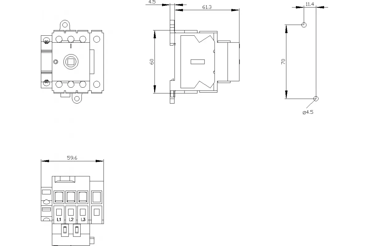 Siemens 3LD3010-1TK05 — Главный выключатель