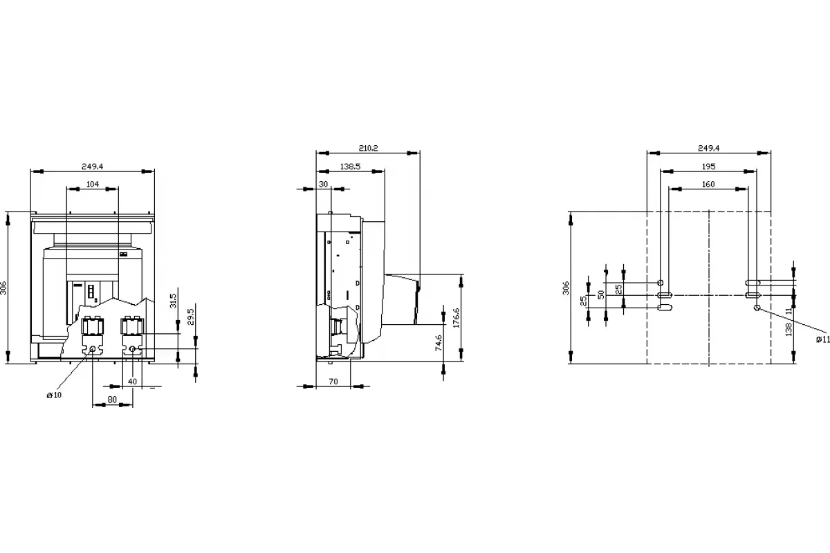 Siemens 3NP1163-1BC23 — Установка на монтажной панели