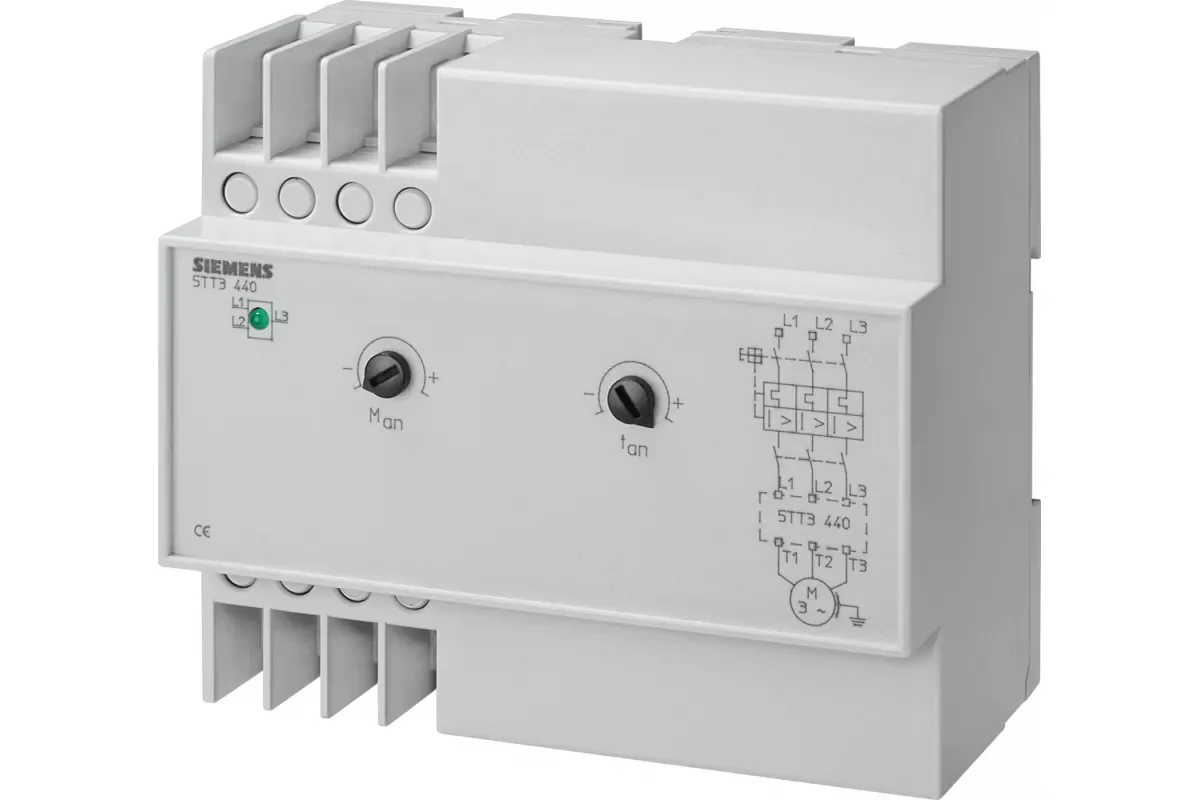 Siemens 5TT3407 — Реле напряжения >N< 5TT3 19 и 5TT3 4, установочная глубина 55 mm