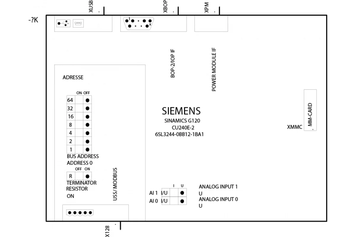 Siemens 6SL3255-0VA00-4BA1 — Sinamics v20 bop размер