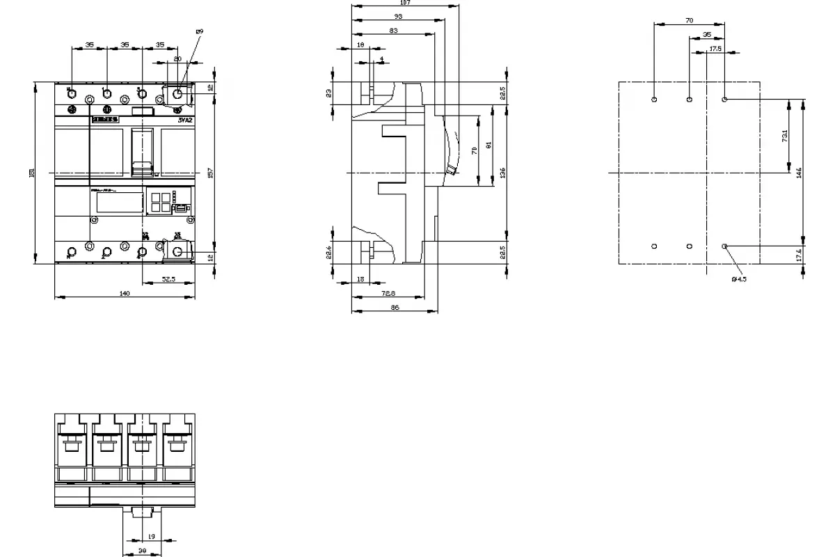 Siemens 3VA2063-8JQ36-0AA0 — 3VA автоматические выключатели в литом корпусе до 250 A