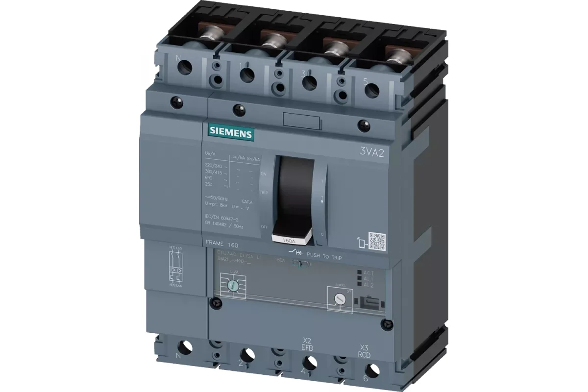 Siemens 3VA2163-7MN36-0AA0 — 3VA автоматические выключатели в литом корпусе до 250 A
