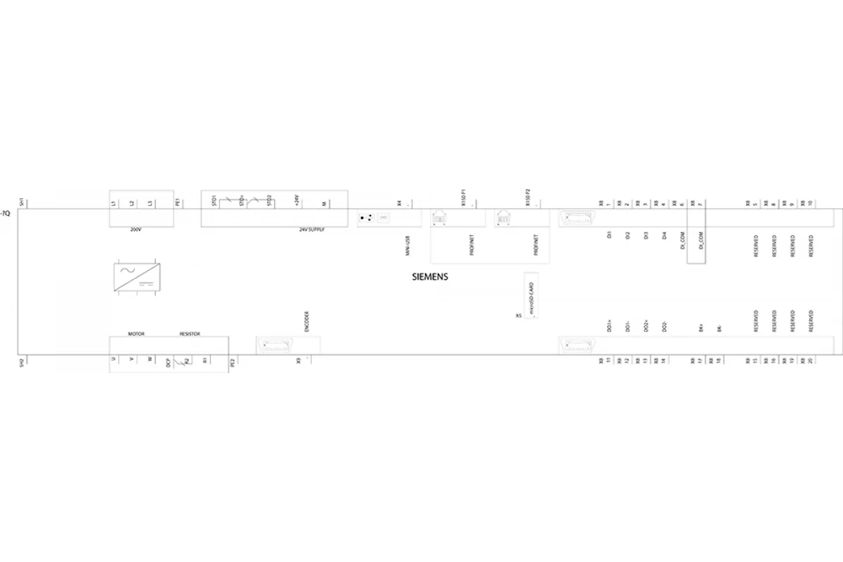 Siemens 6SL3210-5DE23-0UA0 — SINAMCIS V70 ШПИНДЕЛЯ Входное напряжение