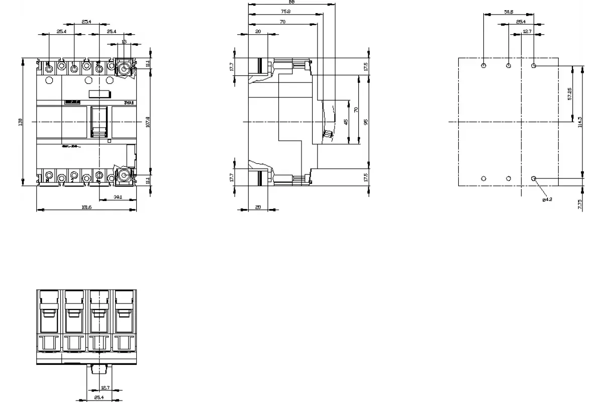 Siemens 3VA1110-3ED36-0AA0 — 3VA автоматические выключатели в литом корпусе до 250 A