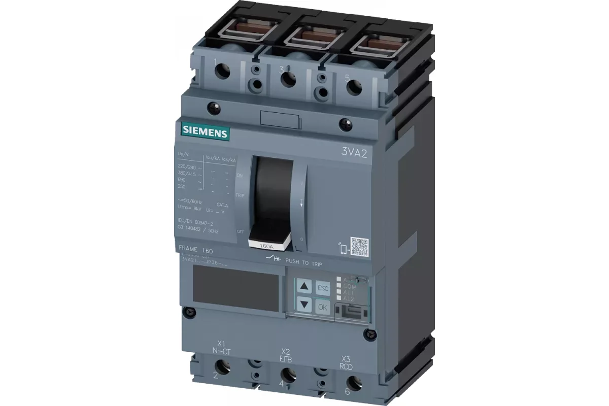 Siemens 3VA2163-8JP32-0AA0 — 3VA автоматические выключатели в литом корпусе до 250 A