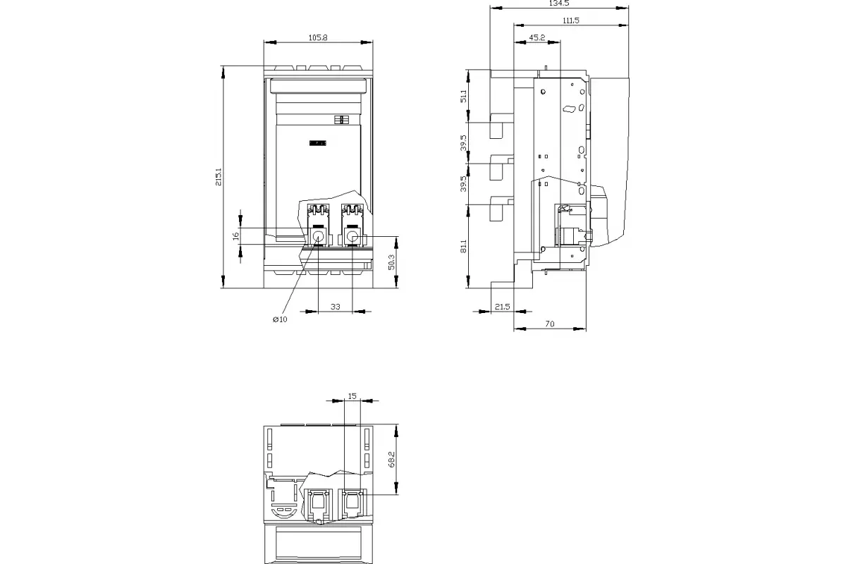 Siemens 3NP1133-1JB12 — Установка на монтажной панели