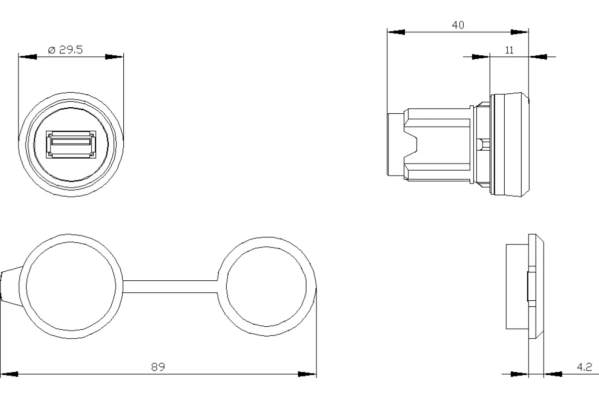 Siemens 3SU1930-0GA80-0AA0 — Разъем usb