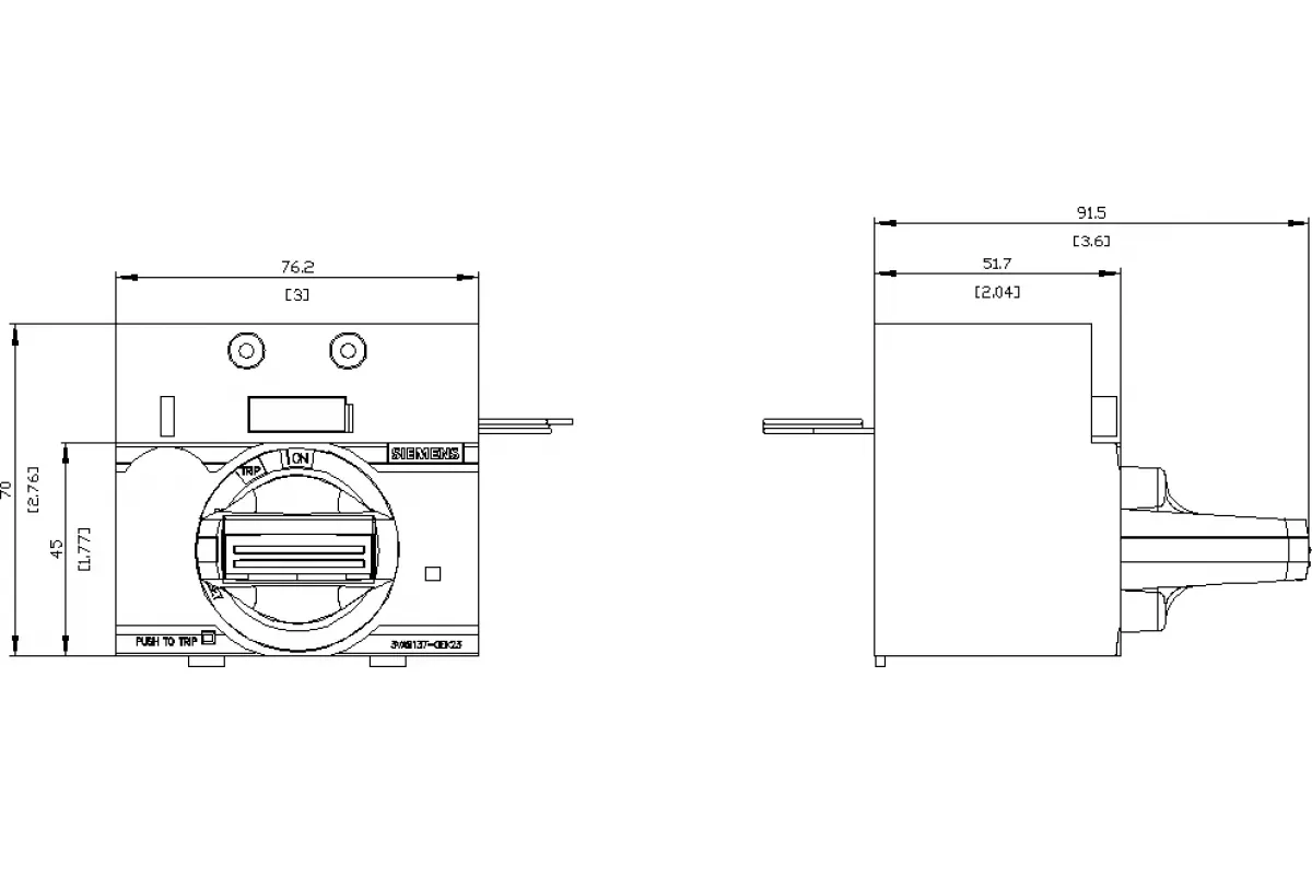 Siemens 3VA9137-0EK23 — Фронтальный поворотный привод стандарт с блокировкой двери мэк