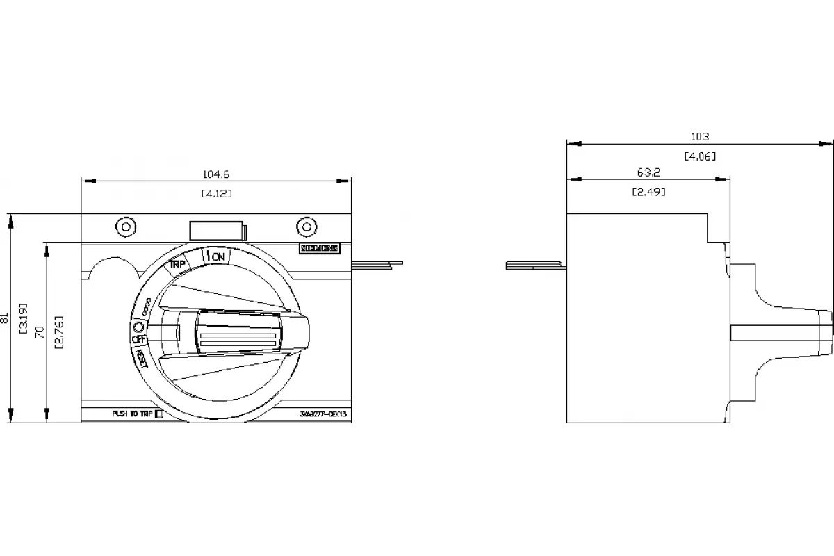 Siemens 3VA9277-0EK11 — Фронтальный поворотный привод стандарт мэк