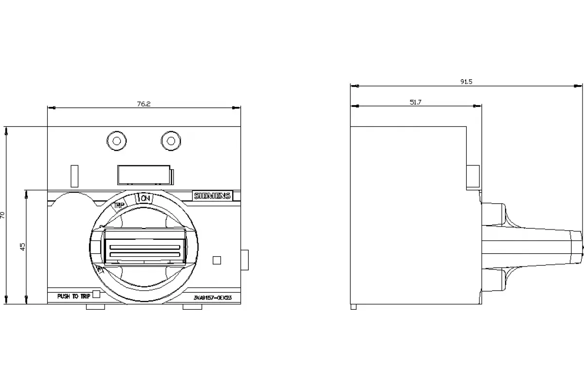 Siemens 3VA9157-0EK21 — Фронтальный поворотный привод стандарт