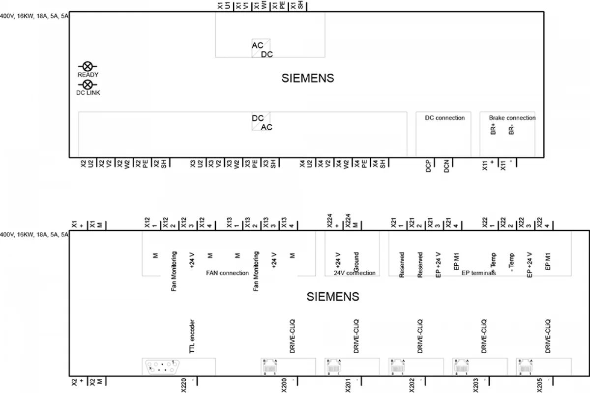 Siemens 6SL3100-1DE22-0AA0 — SINAMICS МОДУЛЬ ПИТАНИЯ ВХОД