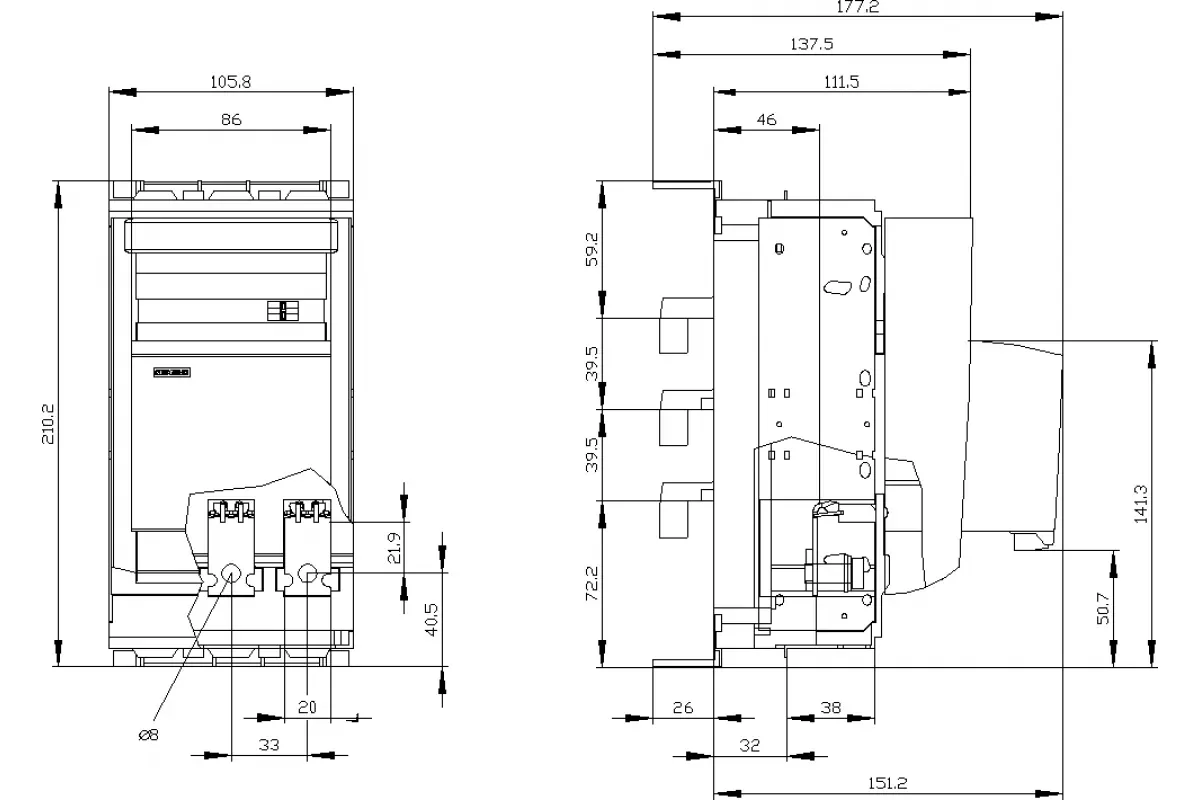 Siemens 3NP1133-1BB10 — Установка на монтажной панели