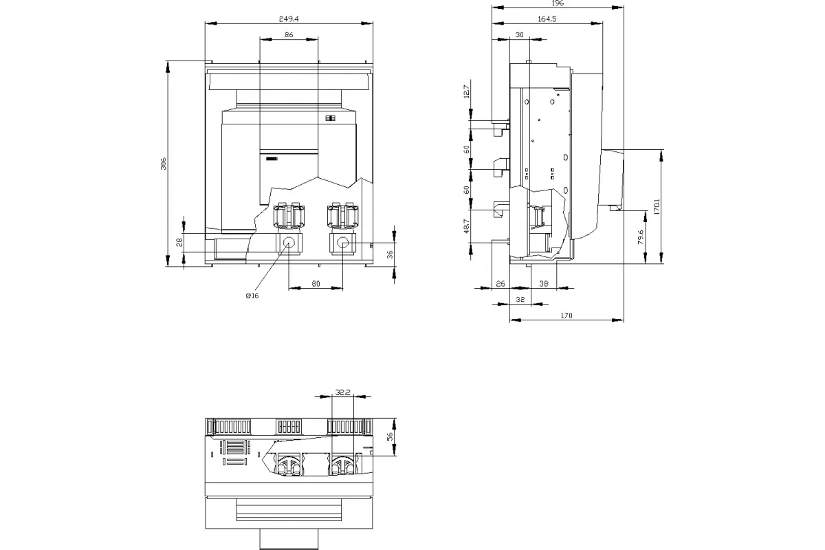 Siemens 3NP1163-1BC20 — Установка на монтажной панели