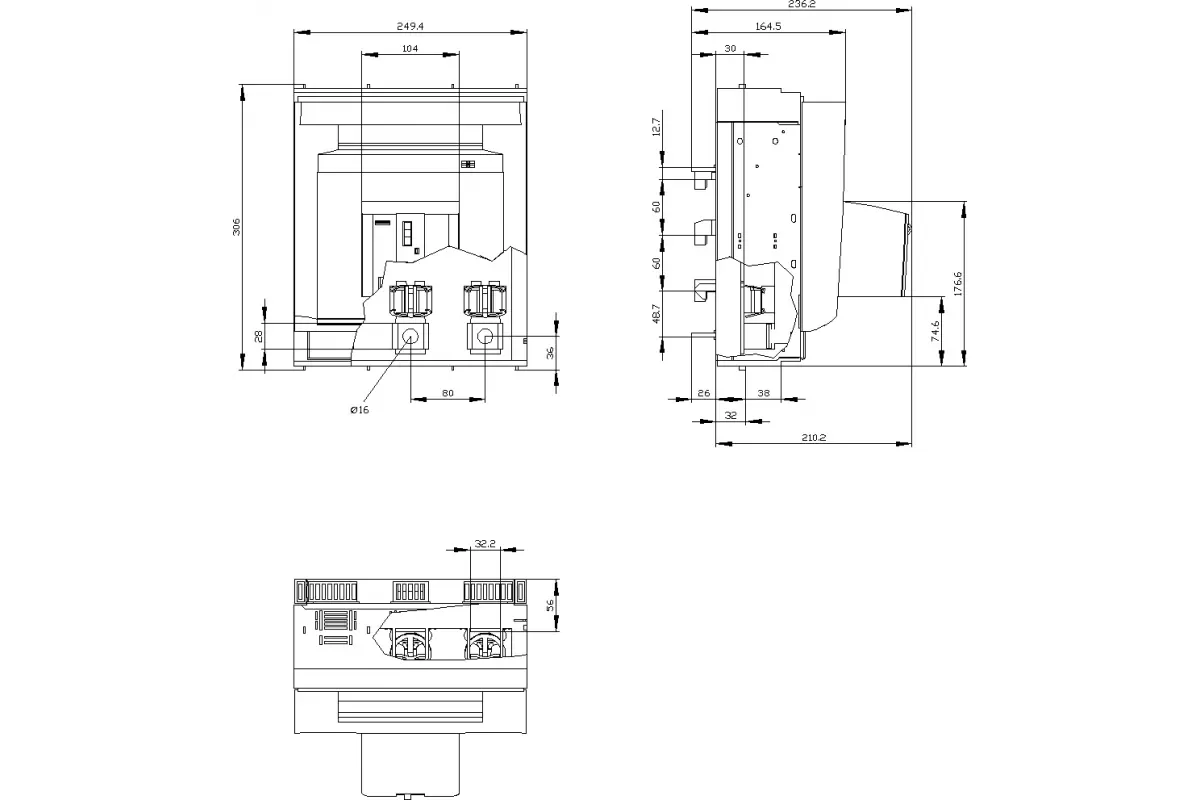 Siemens 3NP1163-1DA10 — Установка на монтажной панели