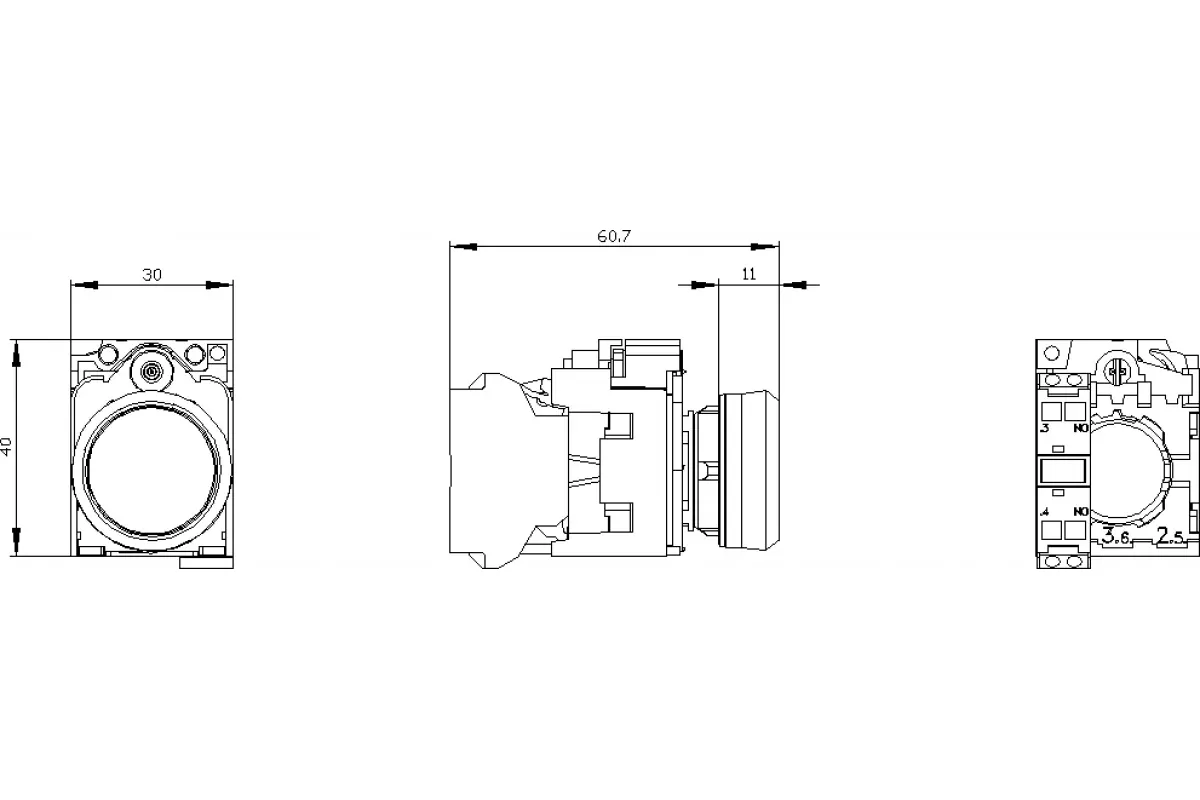 Siemens 3SU1130-0AB20-1CA0 — Кнопка