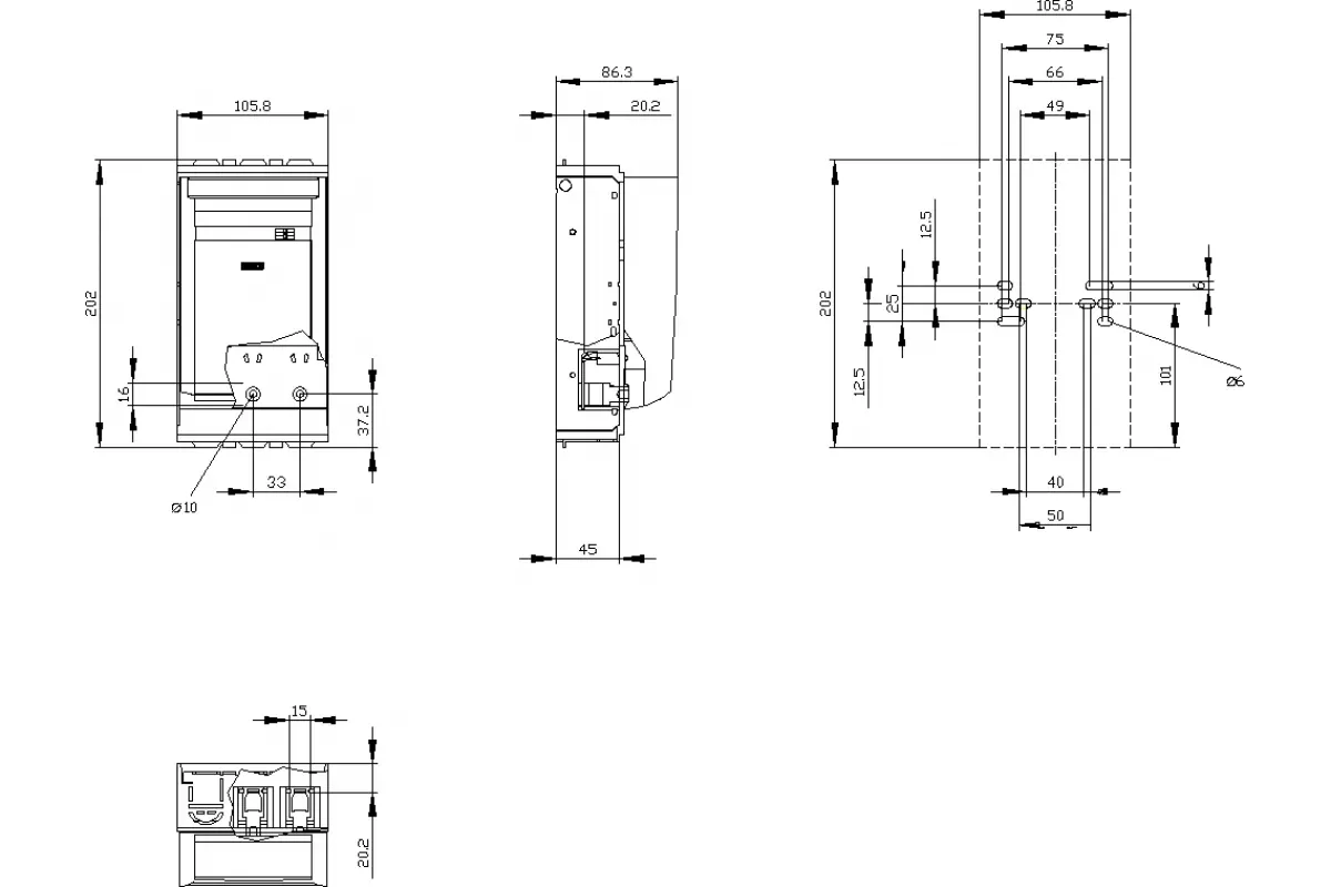 Siemens 3NP1133-1CA12 — Установка на монтажной панели