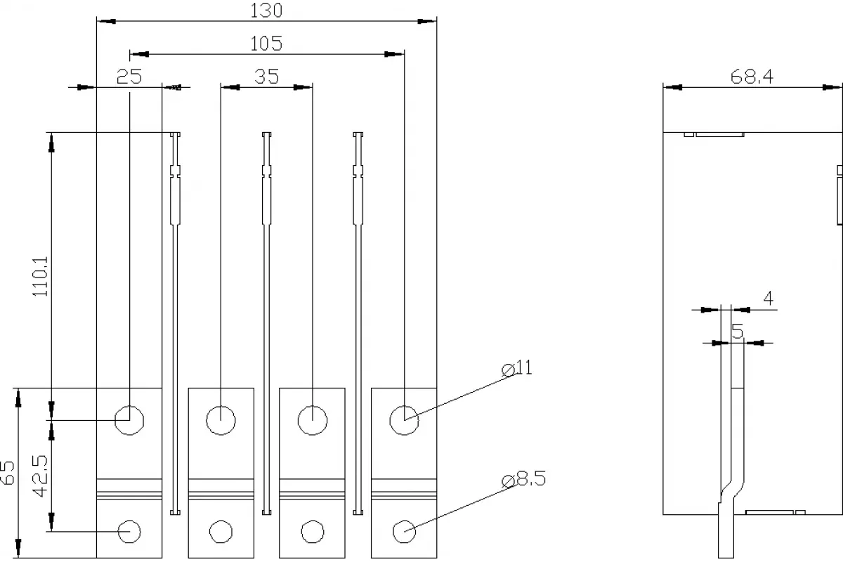 Siemens 3VA9264-0JG12 — Клемма для круглого провода с клеммой для вспомогательного провода