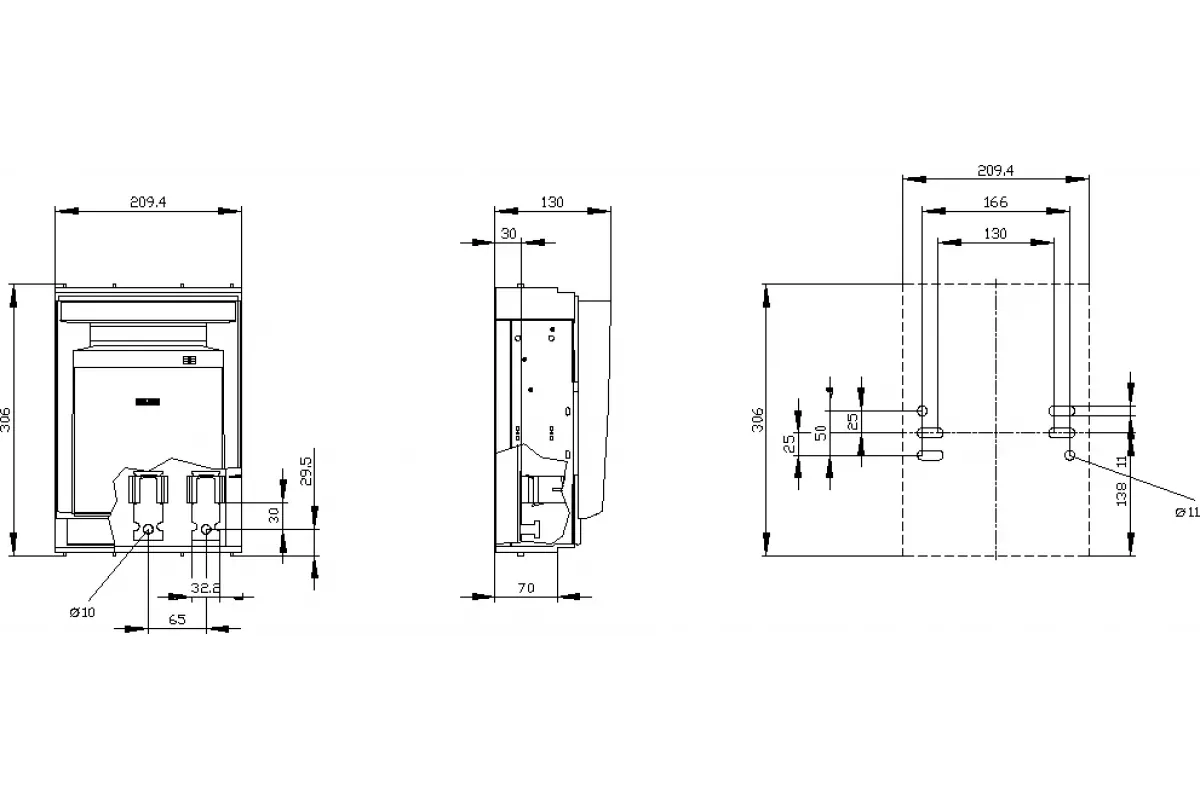 Siemens 3NP1153-1BC21 — Установка на монтажной панели