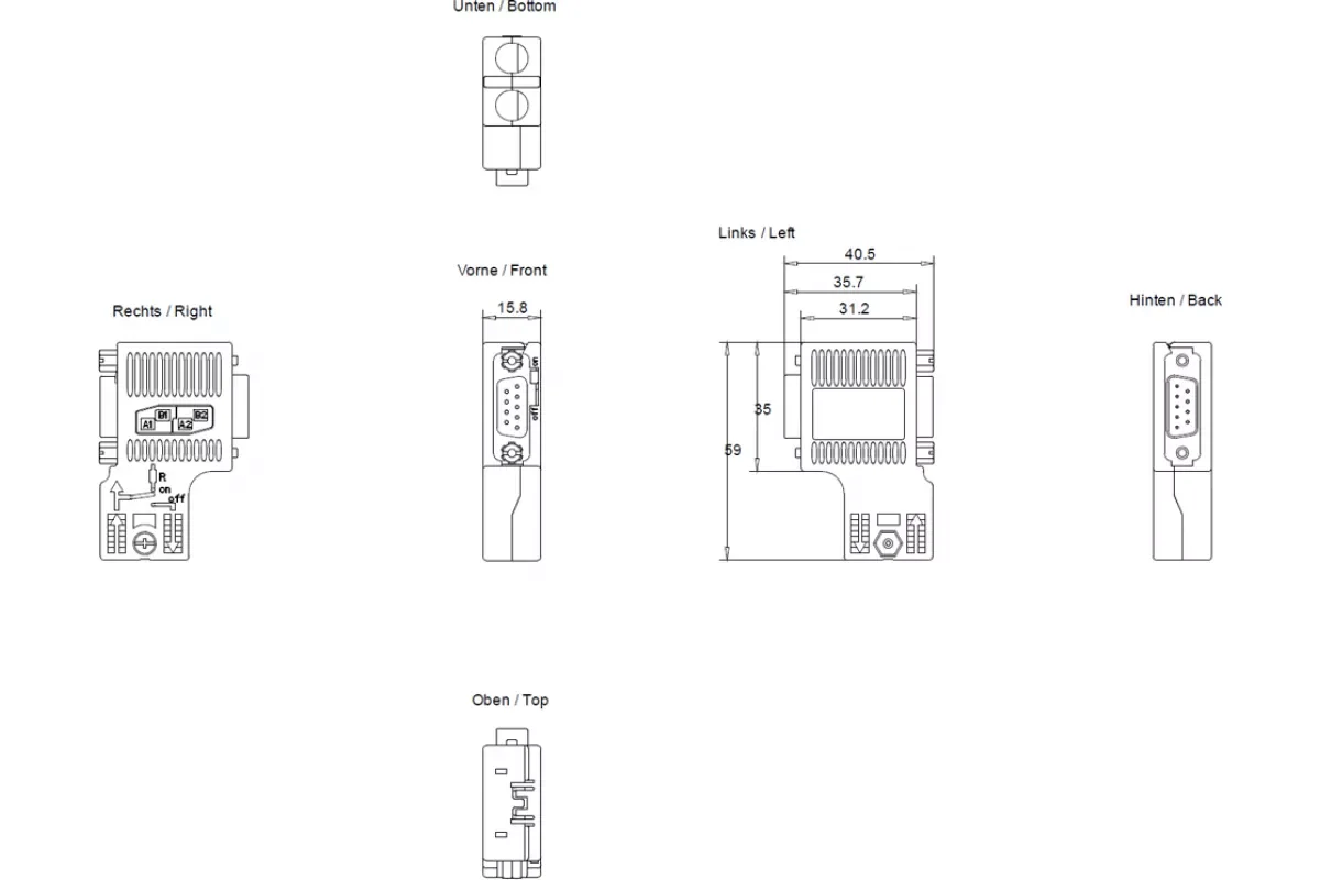 Siemens 6ES7972-0BA61-0XA0 — Коннектор к шине RS 485