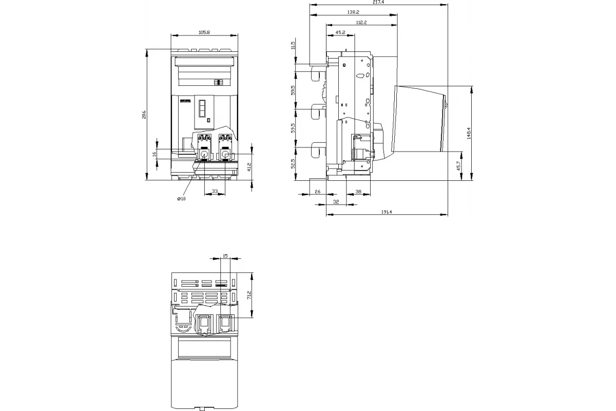 Siemens 3NP1133-1BC13 — Установка на монтажной панели