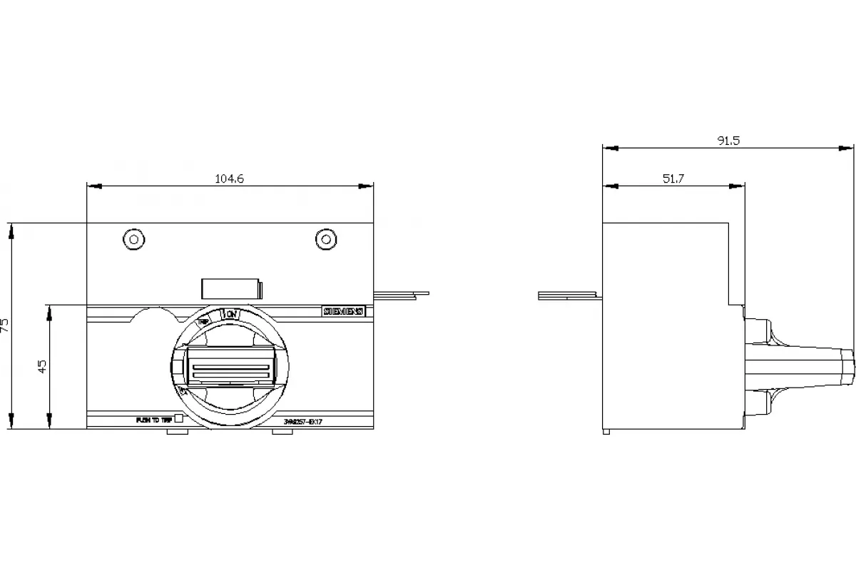 Siemens 3VA9257-0EK13 — Поворотный привод с фронтальной установкой стандарт
