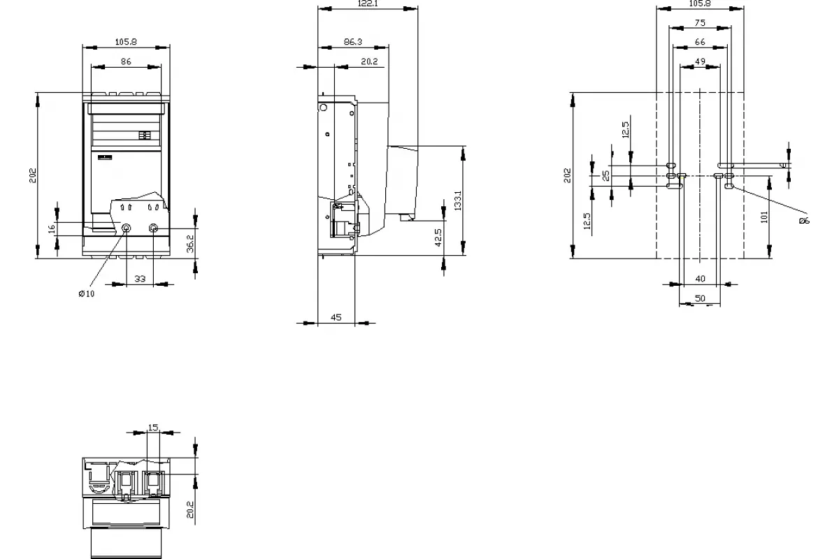 Siemens 3NP1133-1CA21 — Установка на монтажной панели